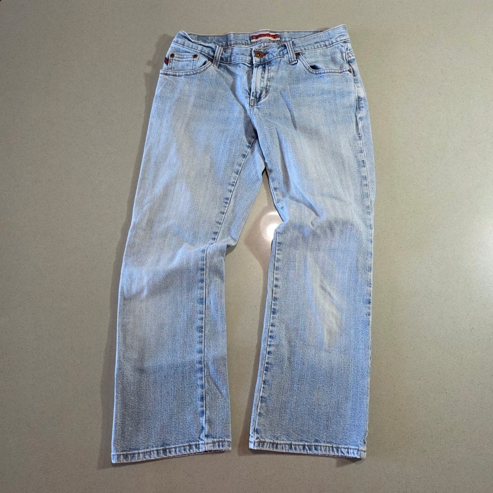 Z. Cavaricci Women Light Wash Straight Leg Jeans Size 7 Blue Denim F-0347